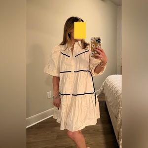 Sofie the Label Cream Shirt oversized Mini Dress